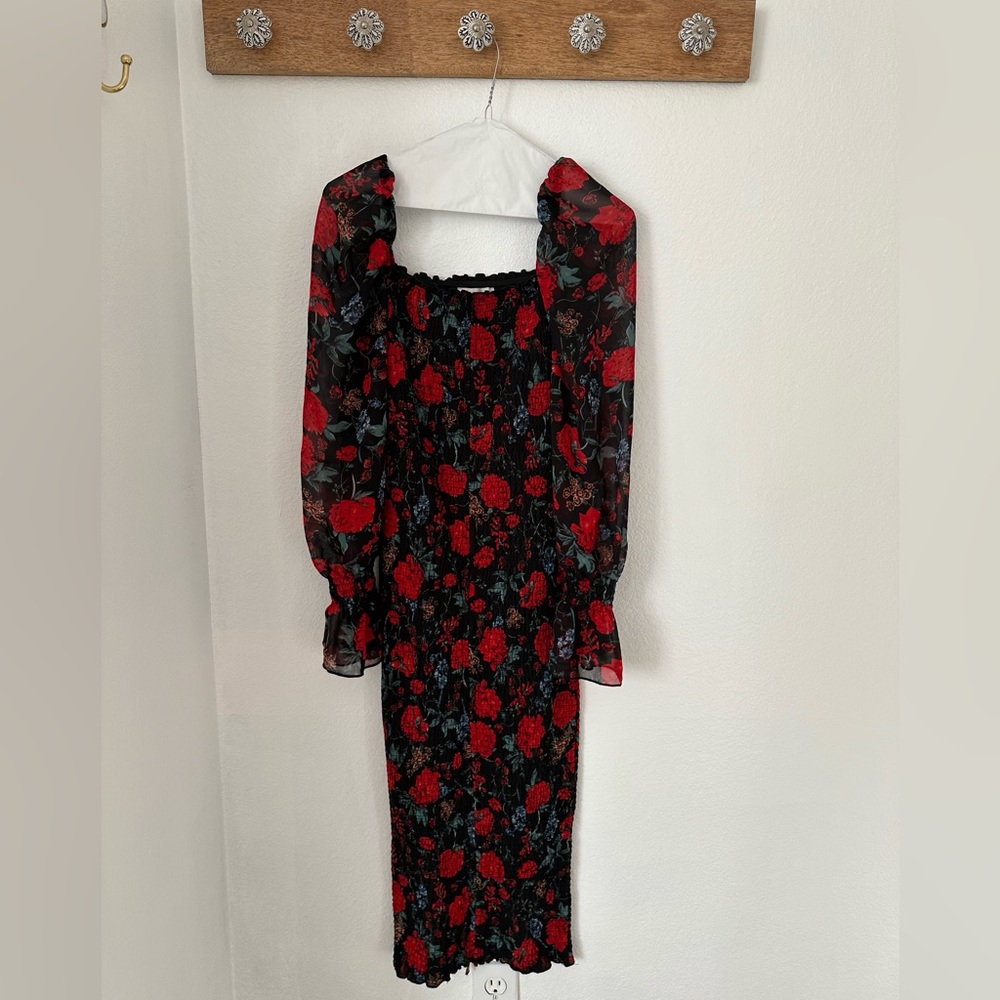 Jaus Tina Long Sleeve Midi Dress - lightly worn- large